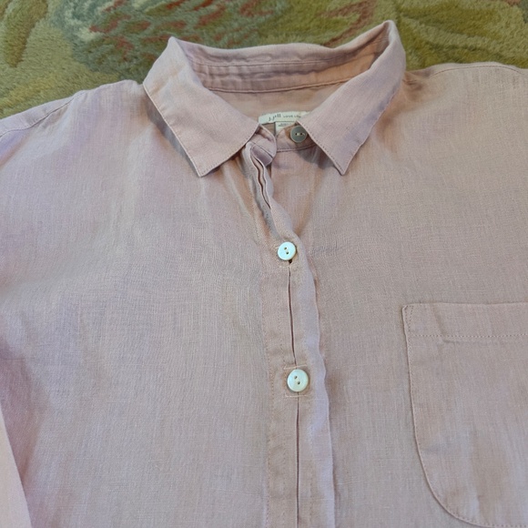 J. Jill Love Linen Button-Down Shirt – Size Large – Soft Pink – EUC - Picture 4 of 4
